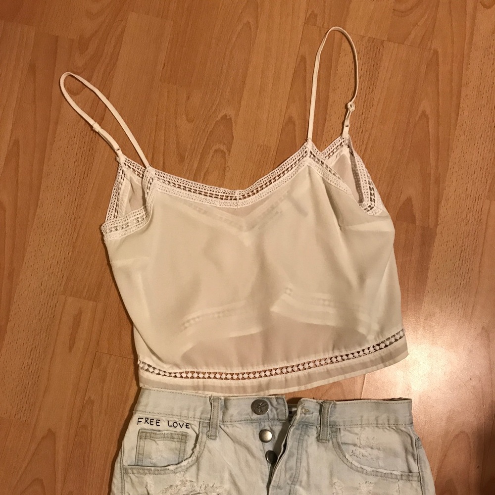 3 White Crop Tops